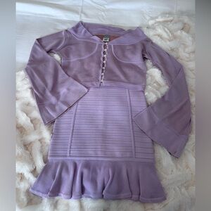 Authentic Herve Leger Lilac Knit Dress light purple, 2 pieces- used condition